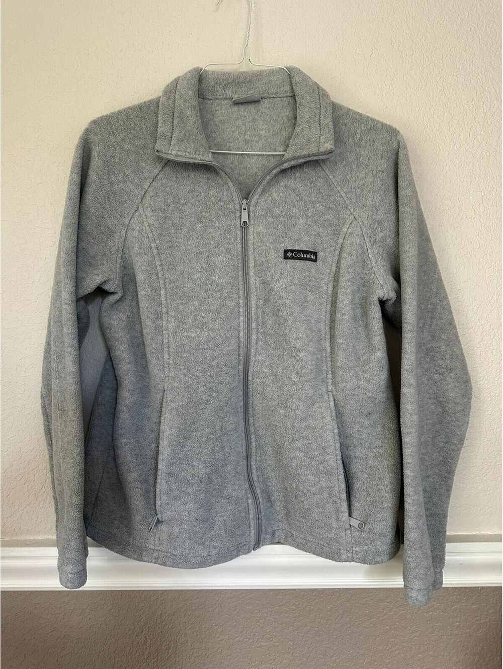 Columbia Benton Springs Women's XL Full Zip Fleece Jacket Light Gray Heather